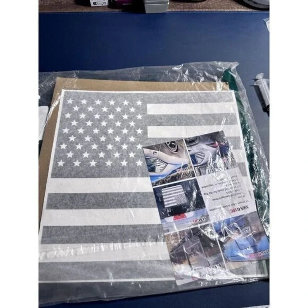 XINGHE American Flag Rear Middle Window Decal Truck SUV Vinyl Sticker White